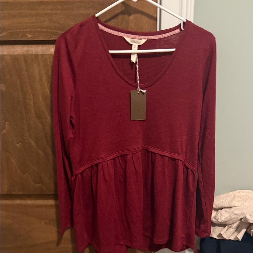 Matilda Jane Deep Red Long Sleeve Top